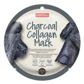 Aktív szén mélytisztító fátyolmaszk - PureDerm Charcoal Collagen 