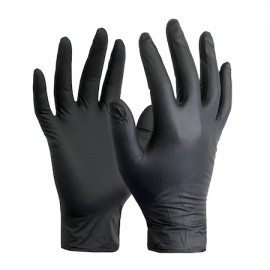 Nitril vizsgáló kesztyű - fekete L 100db (púdermentes) - Paclan Expert Black Nitrile Gloves