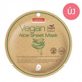 3in1 hidratáló, tápláló hatású aloe vera vegan fátyolmaszk - PureDerm Vegan Aloe Sheet Mask